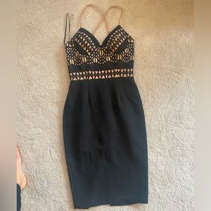 Aijek black and cream dress, size 2.